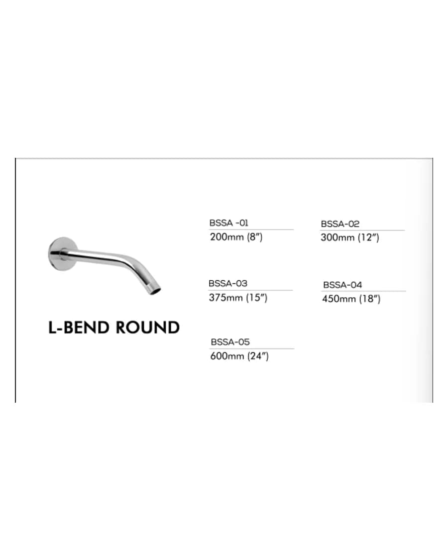 Stainless Steel — L-Bend Round — Shower Arms at Bandhan Ceramic