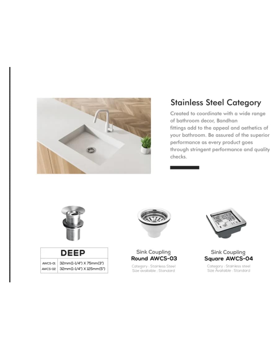 Stainless Steel — Waste Couplings at Bandhan Ceramic