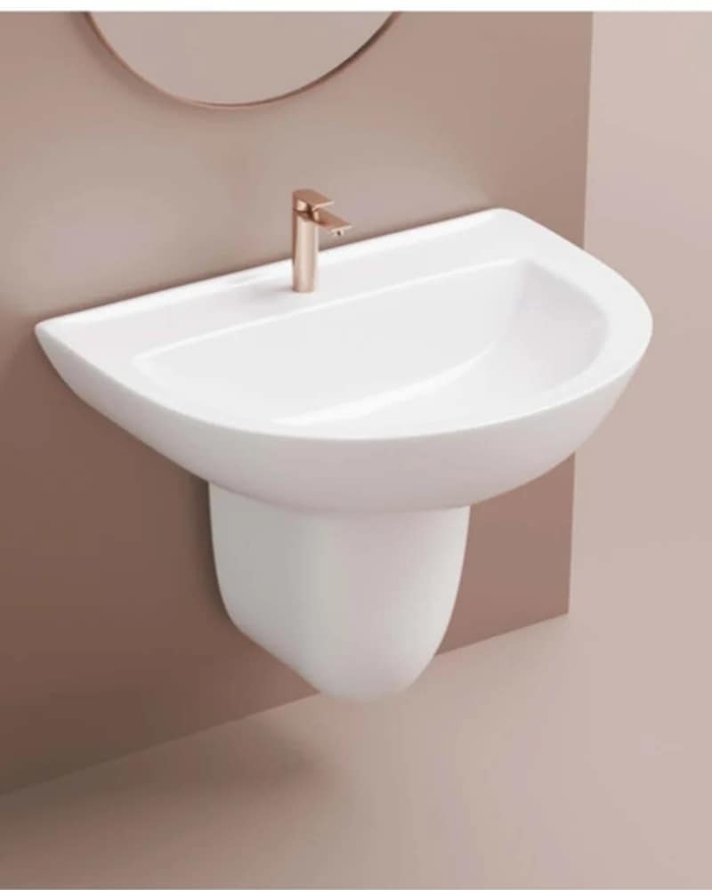 Lenz — Radiance Half-Pedestal Basins at Bandhan Ceramic Lenz — Radiance Half-Pedestal Basins at Bandhan Ceramic