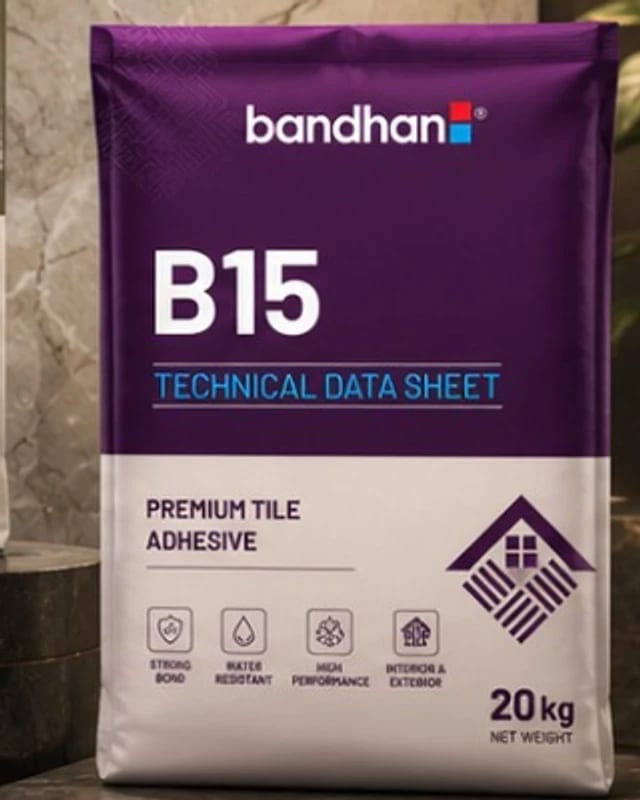 Bandhan B15 premium tile adhesive, 20 kg bag