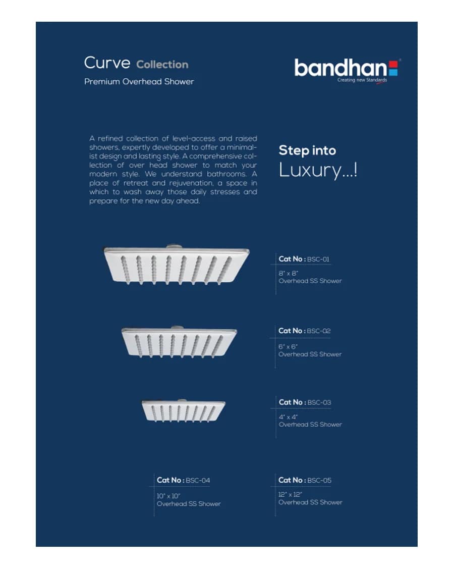 Curve — Overhead Showers at Bandhan Ceramic Curve — Overhead Showers at Bandhan Ceramic