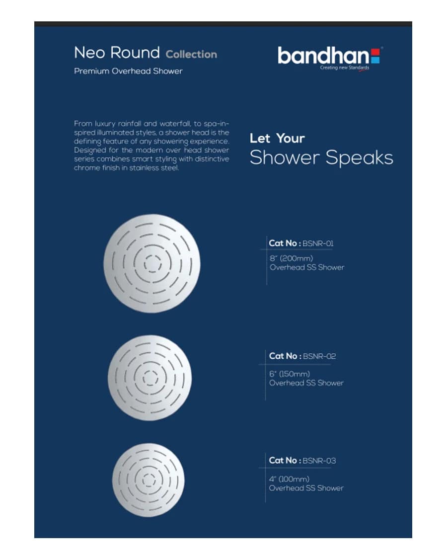 Neo Round Collection — Overhead Showers at Bandhan Ceramic Neo Round Collection — Overhead Showers at Bandhan Ceramic