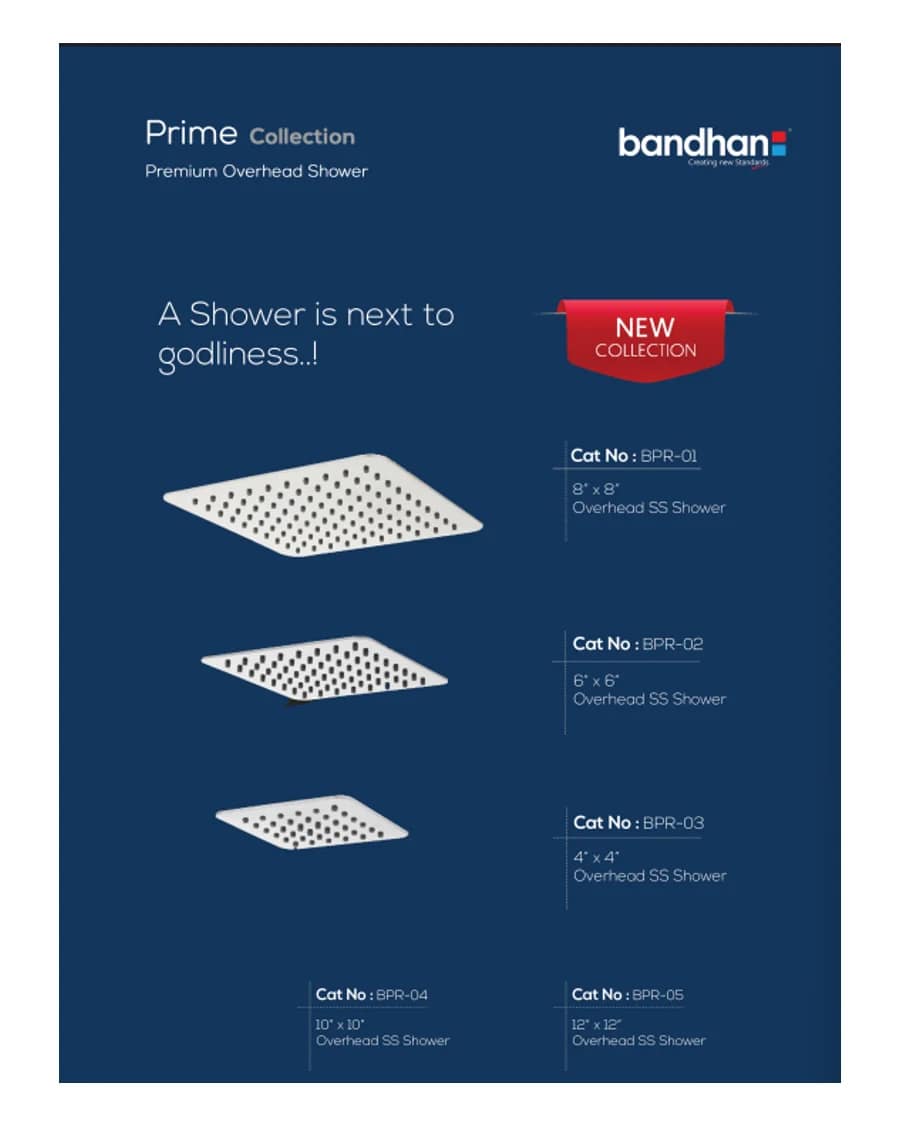 Prime Collection — Overhead Showers at Bandhan Ceramic Prime Collection — Overhead Showers at Bandhan Ceramic