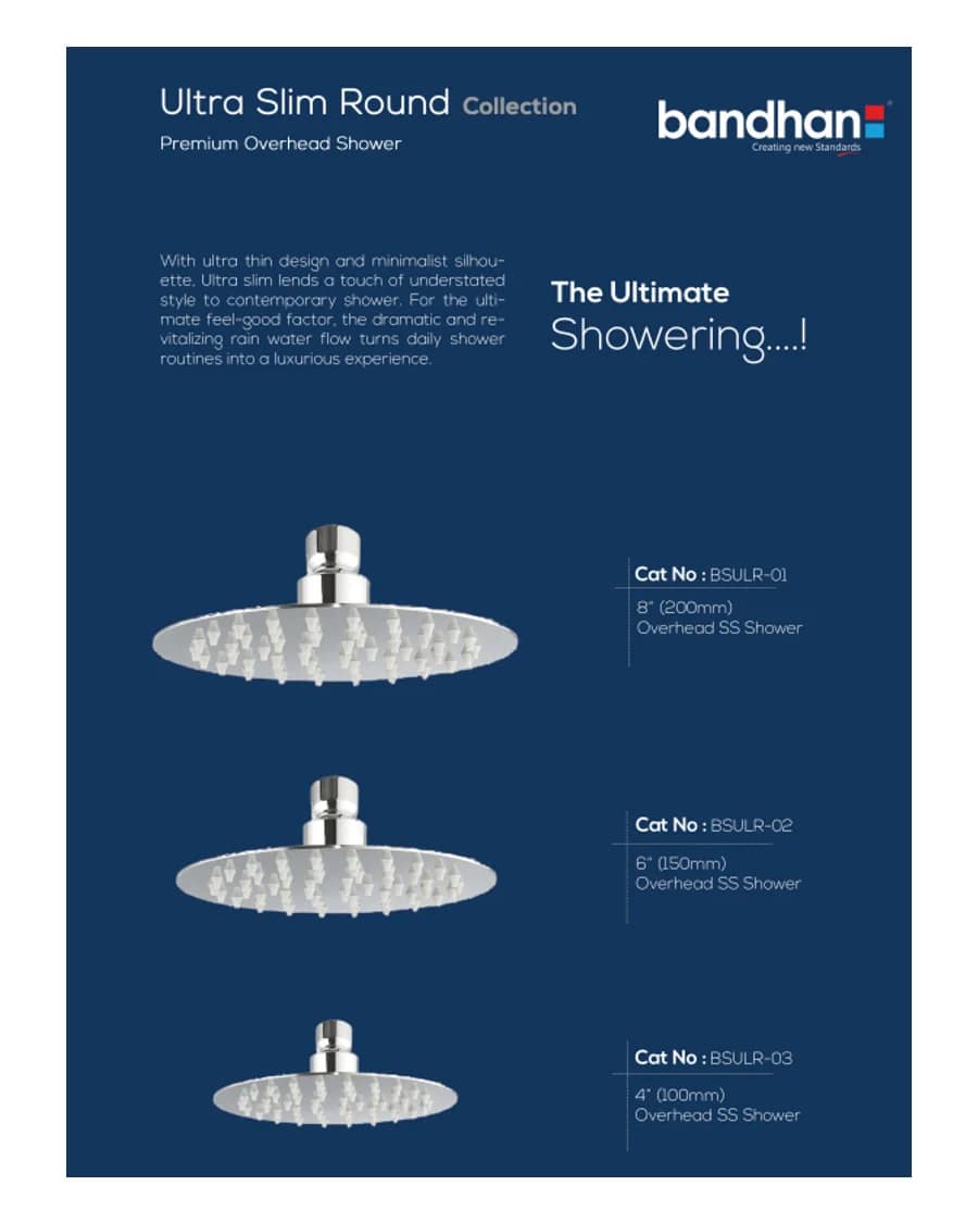 Ultra Slim Round — Overhead Showers at Bandhan Ceramic Ultra Slim Round — Overhead Showers at Bandhan Ceramic