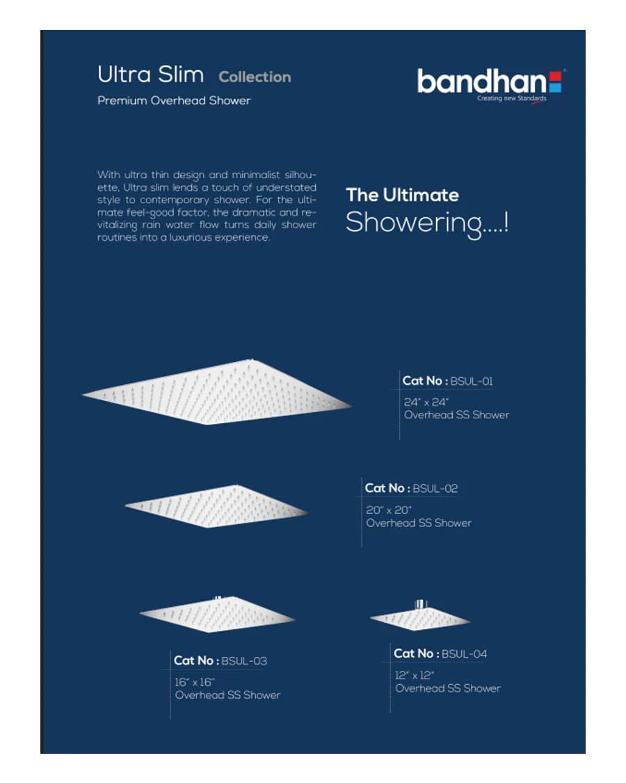 Ultra Slim — Overhead Showers at Bandhan Ceramic Ultra Slim — Overhead Showers at Bandhan Ceramic