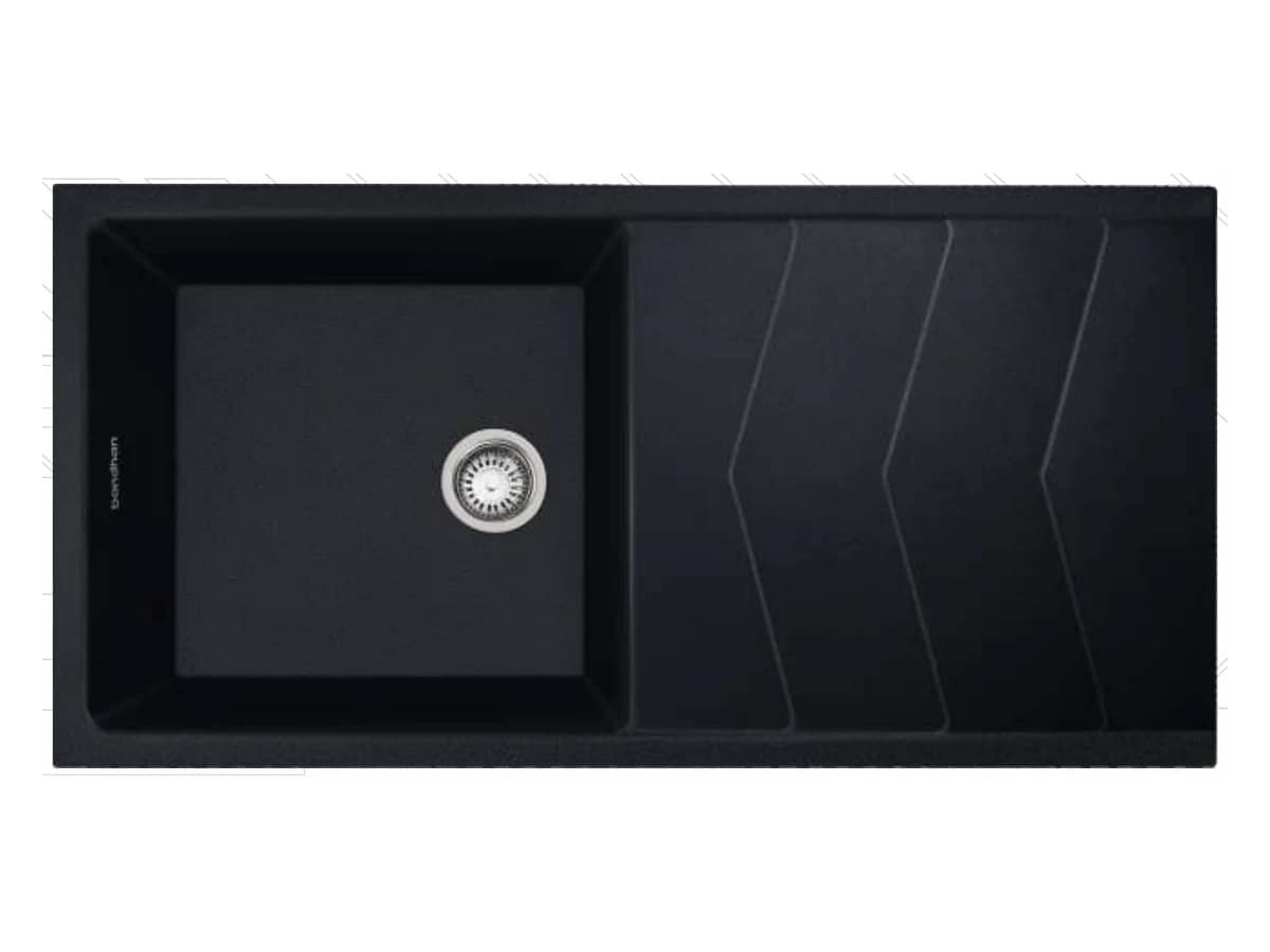 Quartz Single Bowl with Chevron Drainboard — Quartz at Bandhan Ceramic Quartz Single Bowl with Chevron Drainboard — Quartz at Bandhan Ceramic