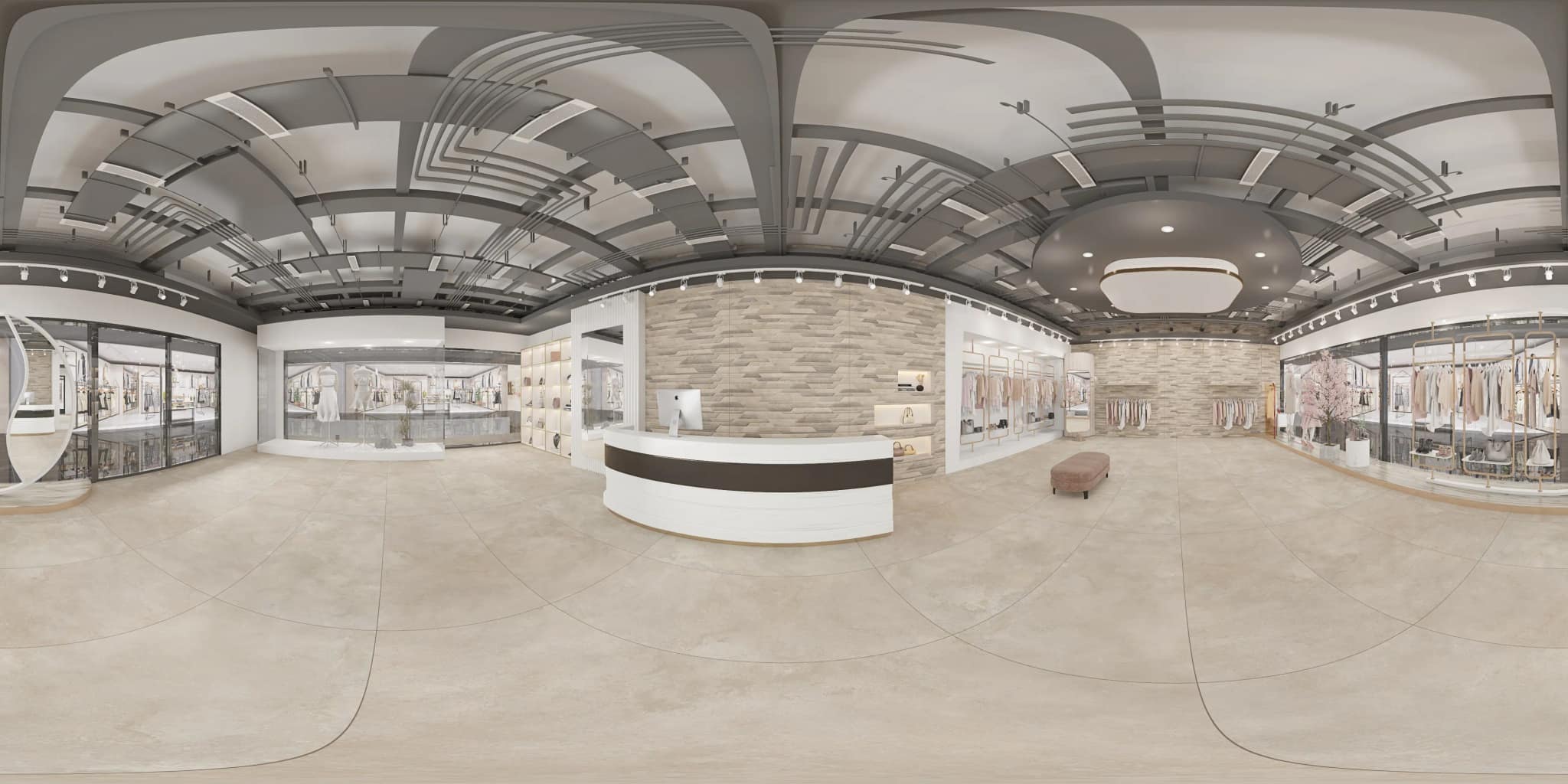 360° room render with Moss Sand Decore on the feature wall 360° room render with Moss Sand Decore on the feature wall