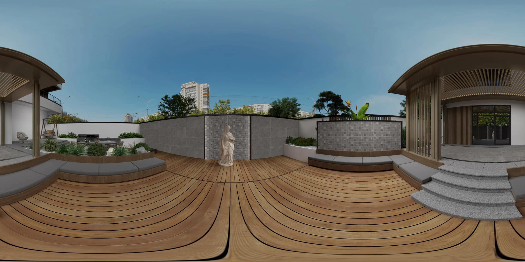 360° room render with Neomi Nero Decore on the feature wall 360° room render with Neomi Nero Decore on the feature wall